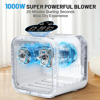 Automatic Pet Hair Dryer Box, 70L Dual Motor Fans Blower