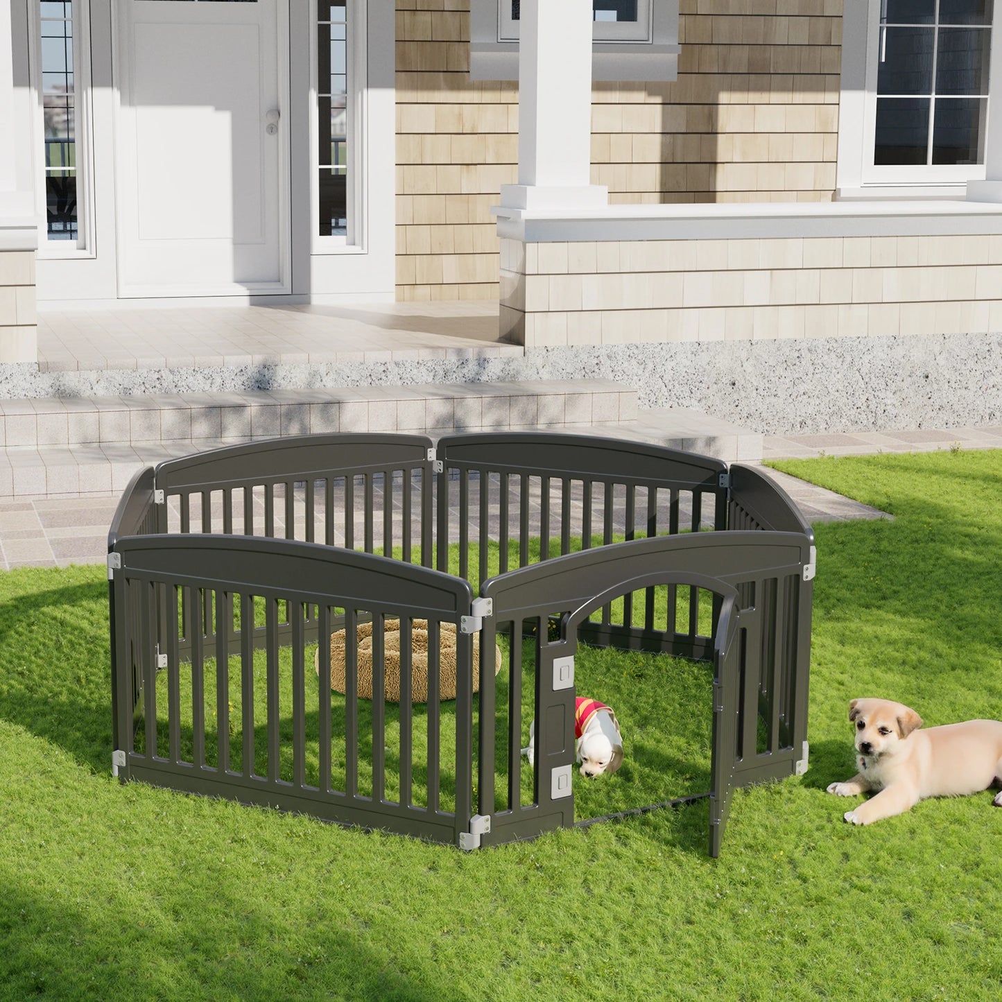 Portable Plastic Dog Playpen 6 Panel 24IN Expandable