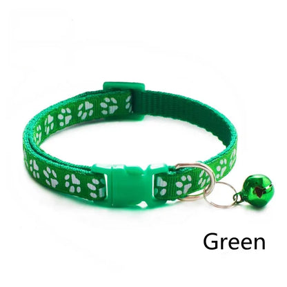 1/6/18pcs Collar With Bell Footprints Colorful Adjustable Bell Ring Necklace Pet