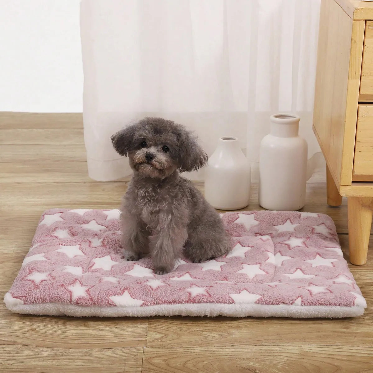 Thick Plush Pet Mat with Star Pattern,