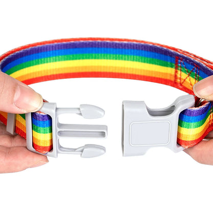 Rainbow Dog Rope Large Medium And Small, Traction Rope Snap On Pet Collar