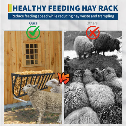 Wall Mount Hay Feeder Rack, Heavy Duty Carbon Steel Hay Holder