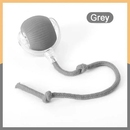 Gray pacifier with a rope on a white background