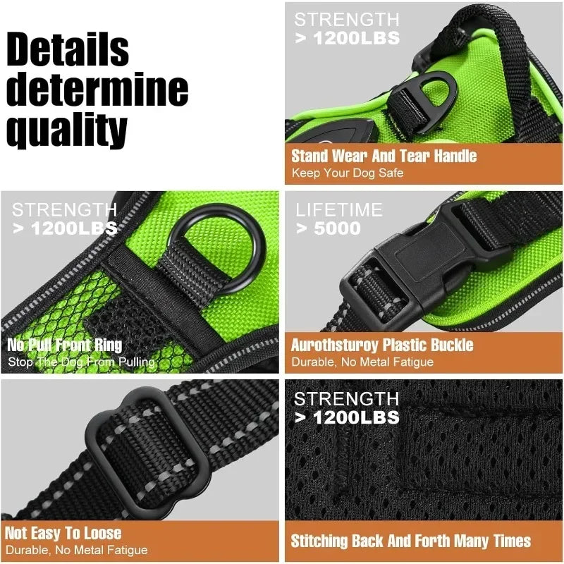 Led luminous Dog Harness No Pull Adjustable Rechargeable