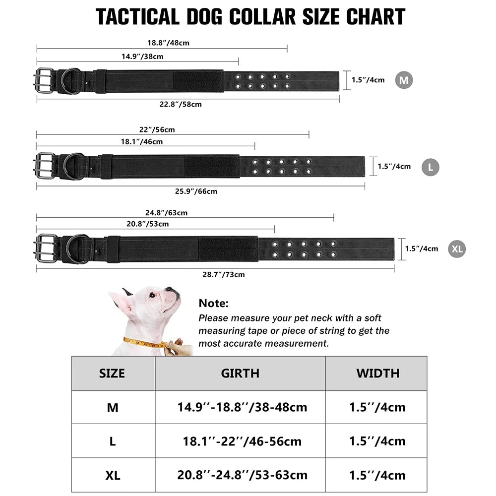 Tactical Dog Collar Durable Nylon Military Outdoor