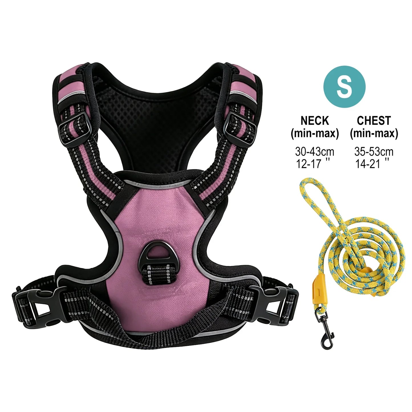 Pet Reflective Nylon Dog Collars Harness Vests Leash Adjustable