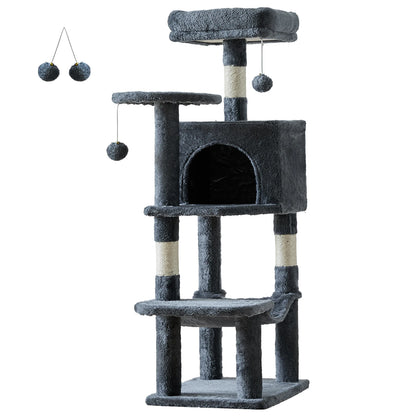 44In Cat Tree Multi-Cat Climbing Tower Scratching Posts