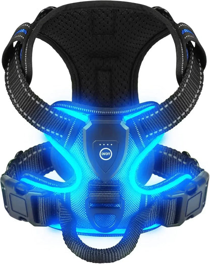 Led luminous Dog Harness No Pull Adjustable Rechargeable