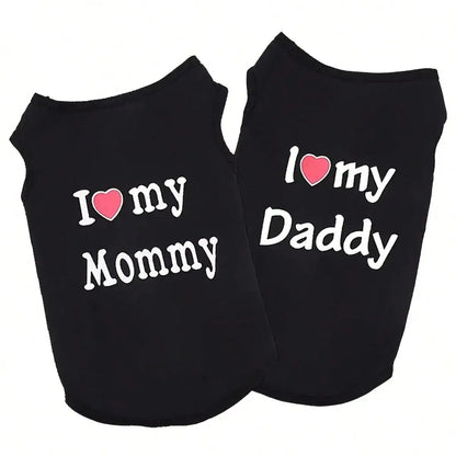 Dog Vest, "I Love My Daddy" Puppy T-Shirt, Summer Sleeveless Vest