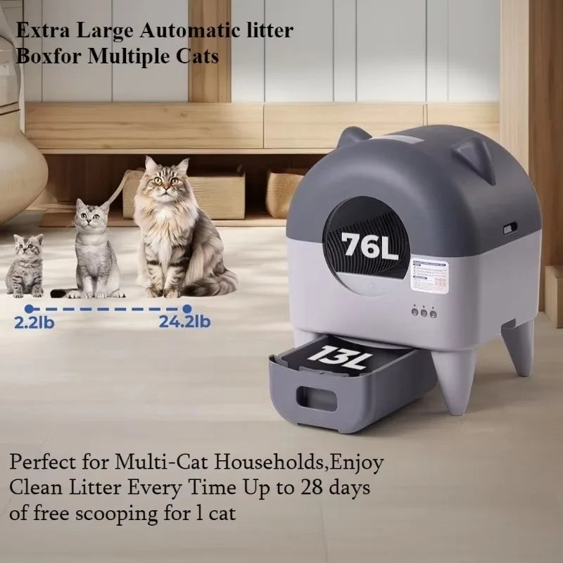 Automatic Cat Litter Box Extra Large Self Cleaning Litter Box