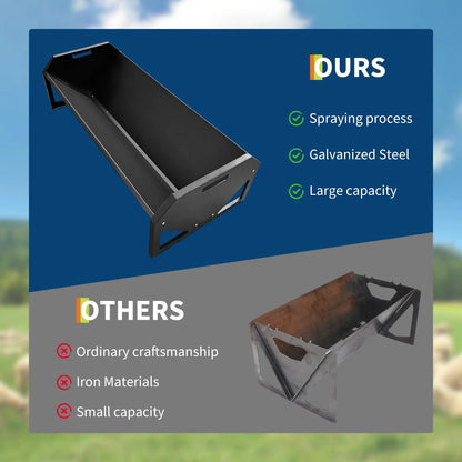 22 Gallon Heavy Duty Galvanized Feeder Rustproof V-Shaped Bottom