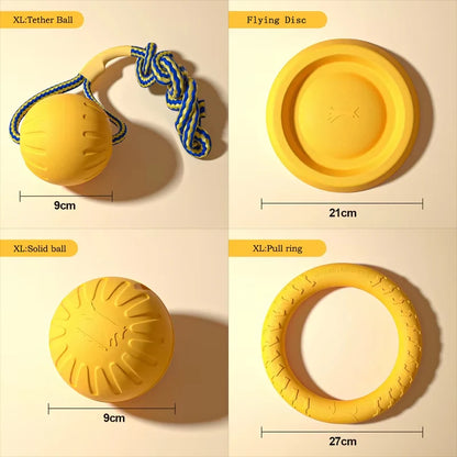 EVA Durable Dog Toys 4 Pack  Flying Disc + Ball + Tug Rope