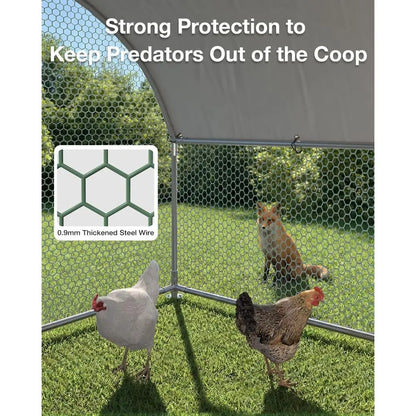 Outdoor Chicken Run with Cover, 19.5x10x6.4ft