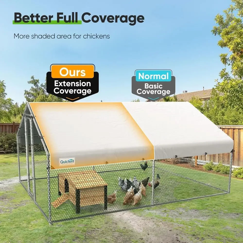 12x9x6.6ft Walk-In Chicken Coop with Nesting Box
