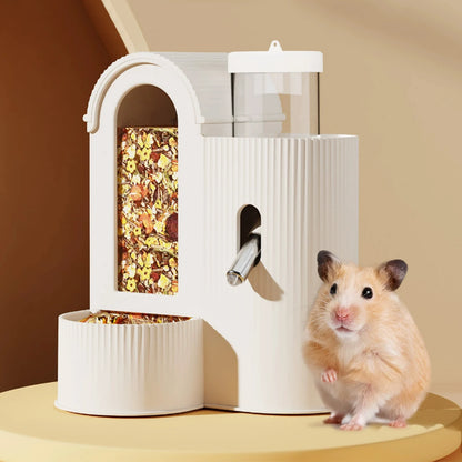 2-in-1 Automatic Food Bowl Large Capacity Hamster Feeder And Waterer