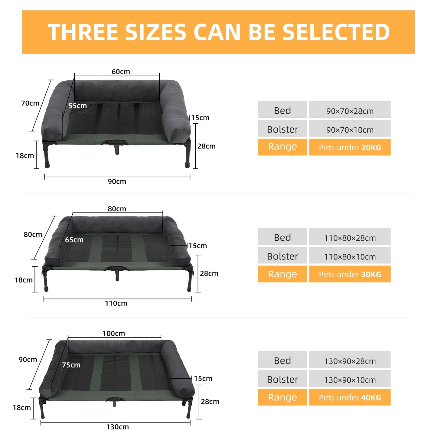 Bed for Dogs and Cats Indoor Outdoor Elevated Pet Lounger L XL 2XL