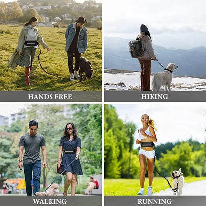 Hands Free Dog Reflective Leash with Waist Bag
