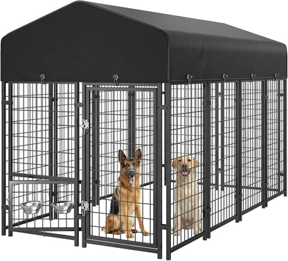 Heavy Duty 8x4x6FT Dog Kennel For Outdoors,