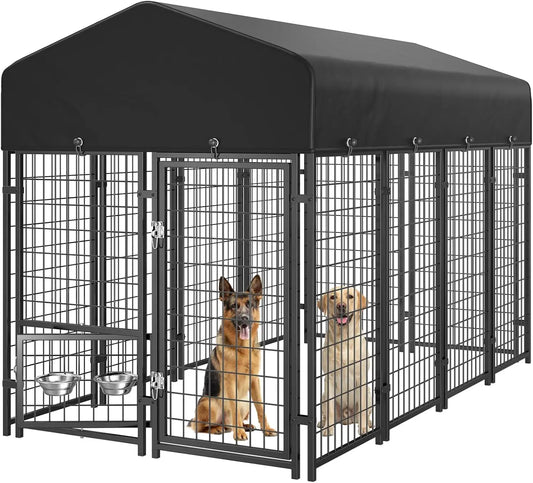 Heavy Duty 8x4x6FT Dog Kennel For Outdoors,