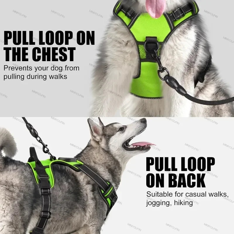 Led luminous Dog Harness No Pull Adjustable Rechargeable