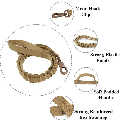 Military Dog Leashes Adjustable Quick Release With 2  Handles