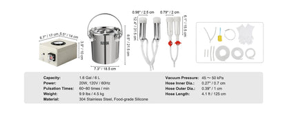 Milking Machine Stainless Steel Automatic Pulsation Cup Tubes