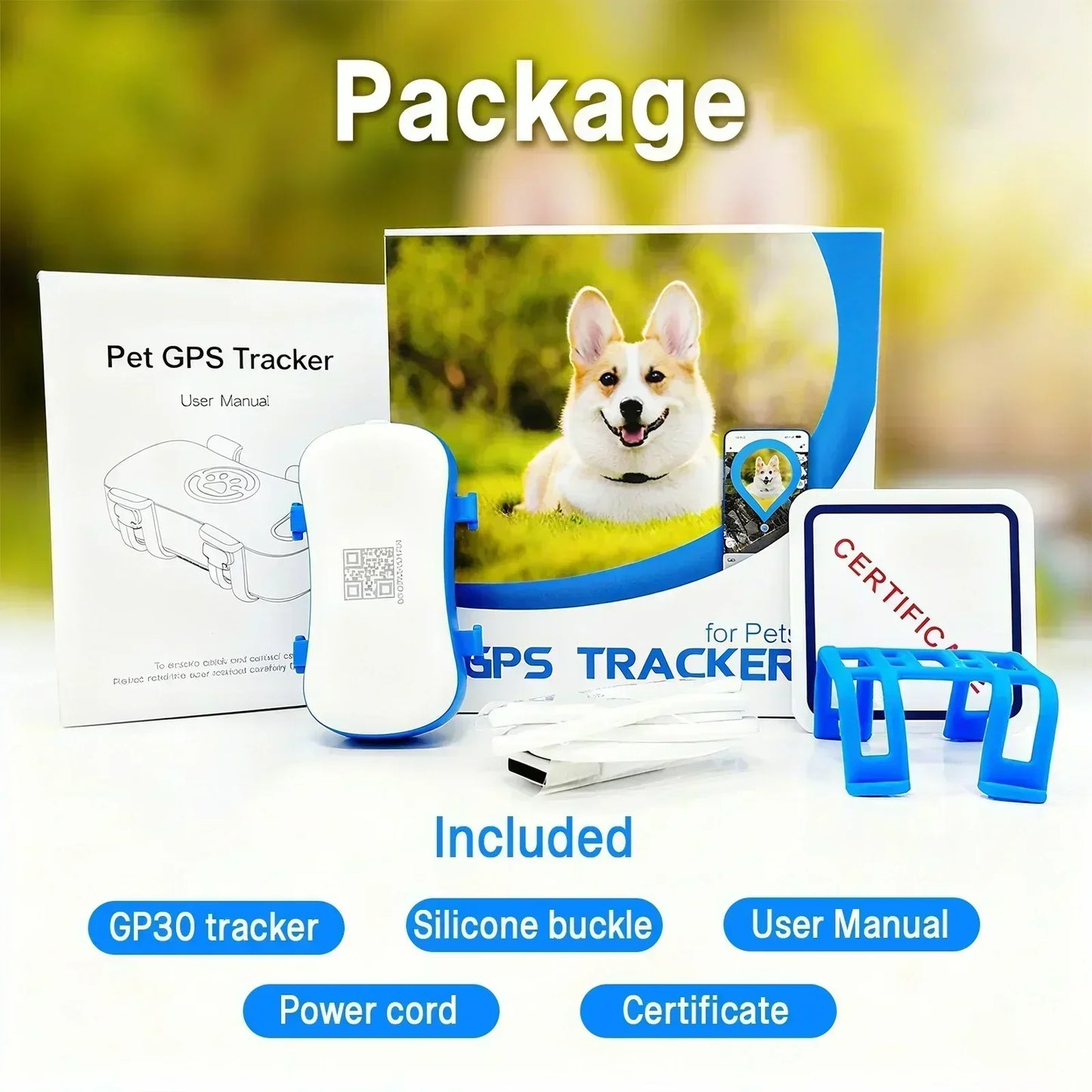 GPS Pet Tracker 4G Built-in SIM with Real-Time WiFi  Plan Required