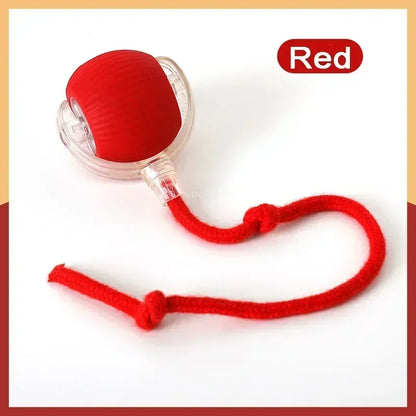 Red ball with a rope on a white background, labeled 'RED'.
