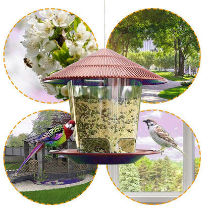 Bird Feeder Automatic Foot Feeding Hanging Dispenser