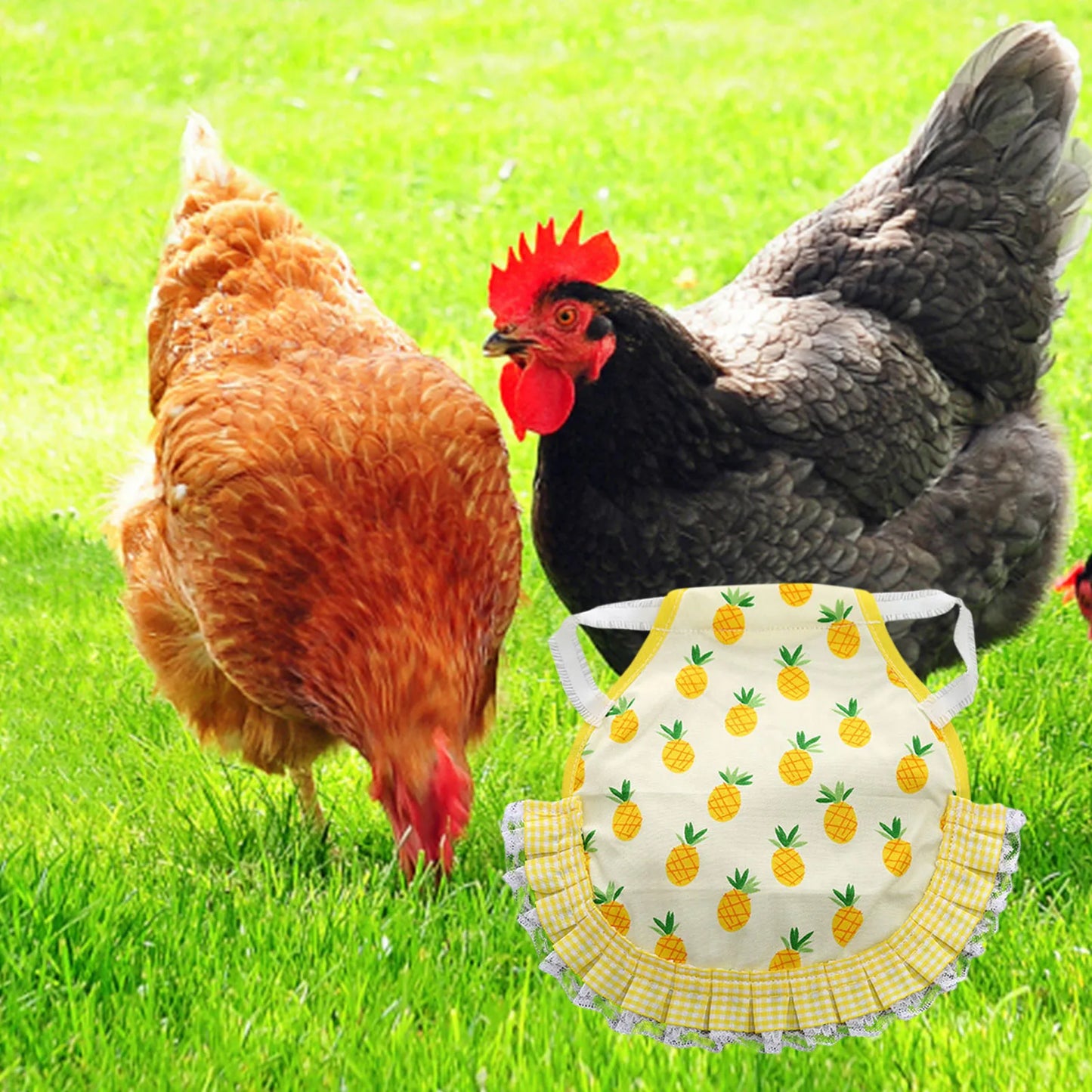 1pcs Farm Hen Feather Retainer Chicken Saddle Strap Apron Double Back Protector