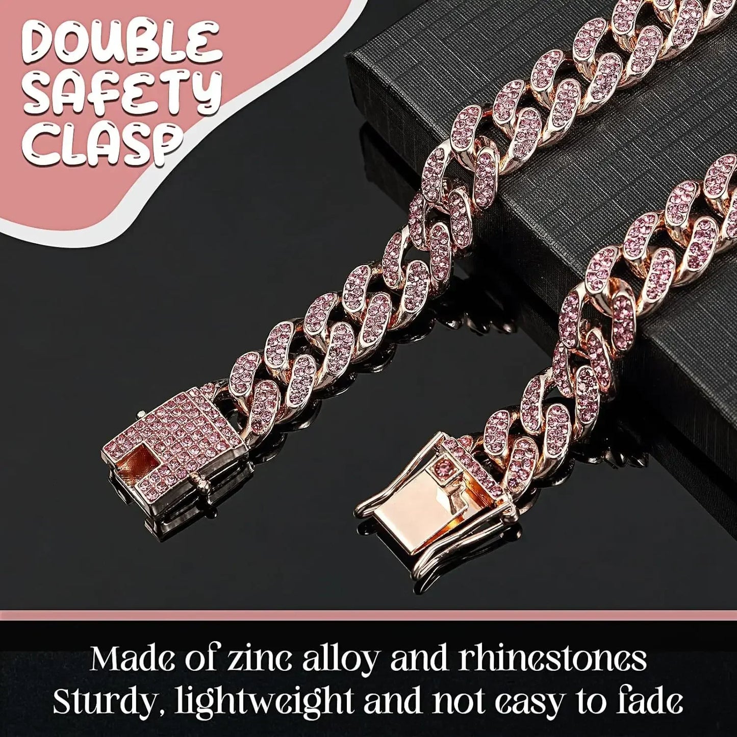 Dog Chain Collar Diamond Cuban Link Necklace Metal Cat Chain