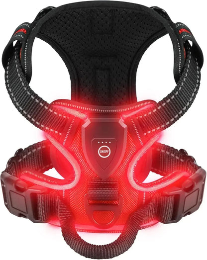 Led luminous Dog Harness No Pull Adjustable Rechargeable