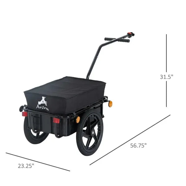 Bicycle Cargo Trailer with Removable Box and Waterproof Cover