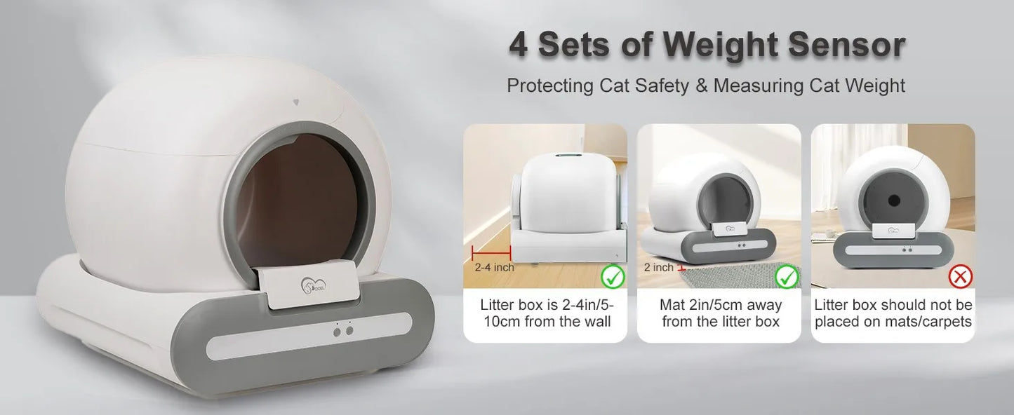 Self-Cleaning Cat Litter Box App Control, ONLY Supports 2.4G WiFi