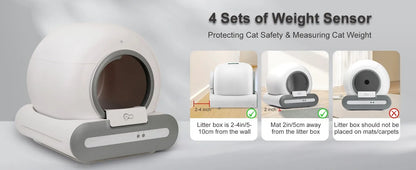 Self-Cleaning Cat Litter Box App Control, ONLY Supports 2.4G WiFi