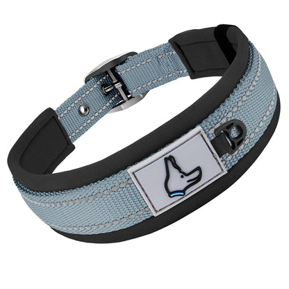 Padded Dog Collars Reflective Adjustable Heavy Duty Nylon Neoprene