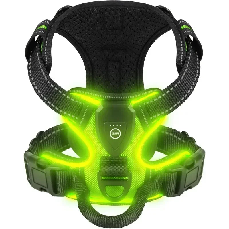 Led luminous Dog Harness No Pull Adjustable Rechargeable