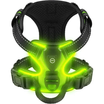 Led luminous Dog Harness No Pull Adjustable Rechargeable