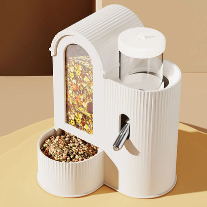 2-in-1 Automatic Food Bowl Large Capacity Hamster Feeder And Waterer