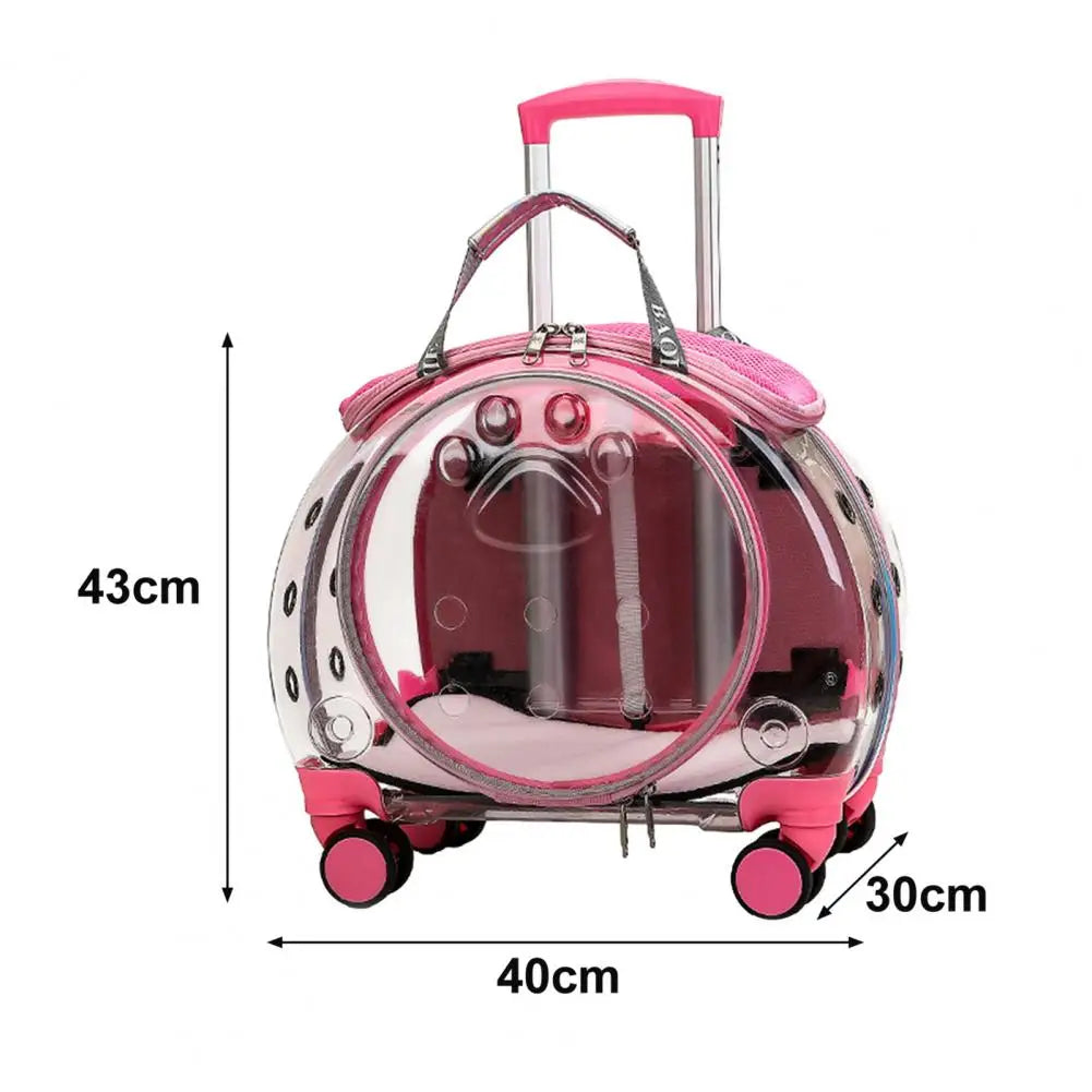 Small Pet Trolley Case with Ventilation Holes Travel Backpack