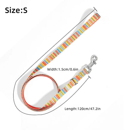 Colorful Silk-Print Cat & Dogs Lead Rope Fashion Nylon Dog Leashes