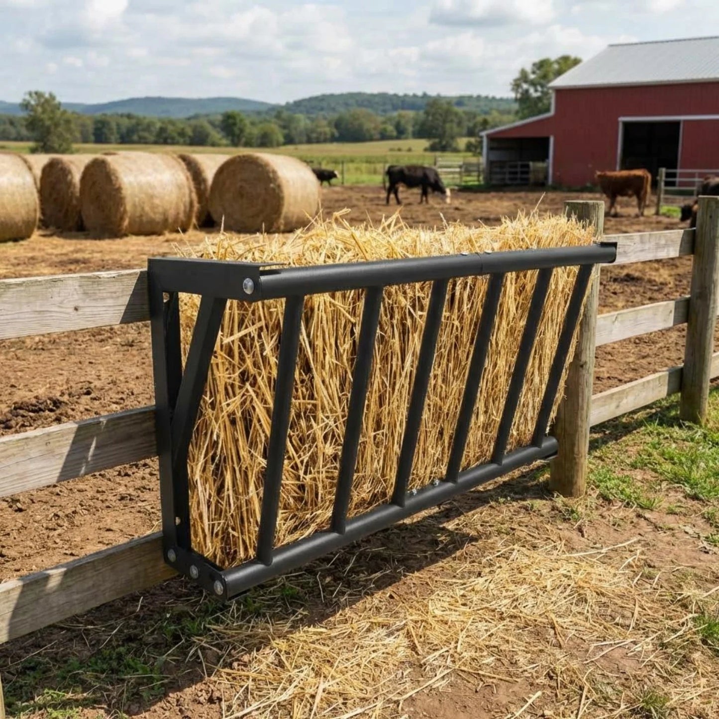 Wall Mount Hay Feeder Rack, Heavy Duty Carbon Steel Hay Holder
