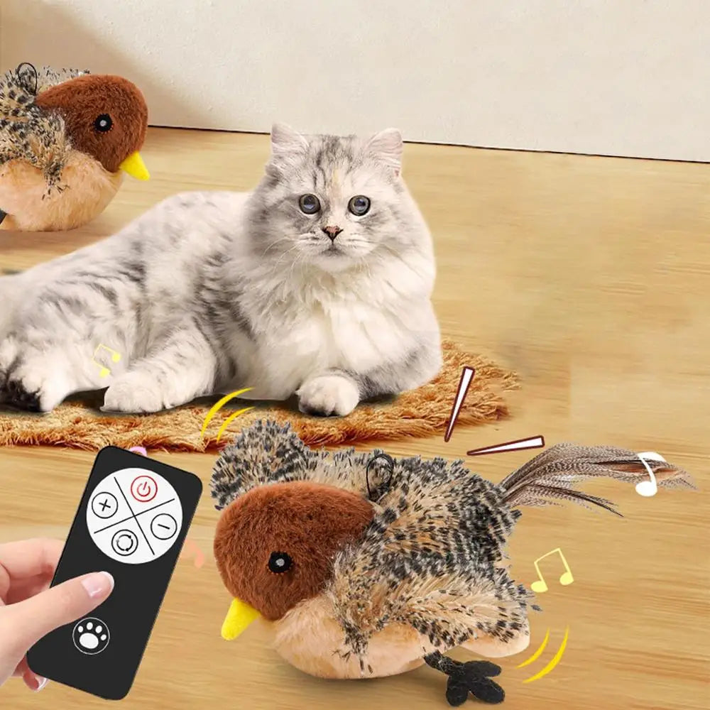 Flapping Bird Cat Toy USB Rechargeable Touch Activated
