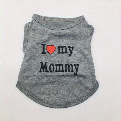 Dog Vest, "I Love My Daddy" Puppy T-Shirt, Summer Sleeveless Vest
