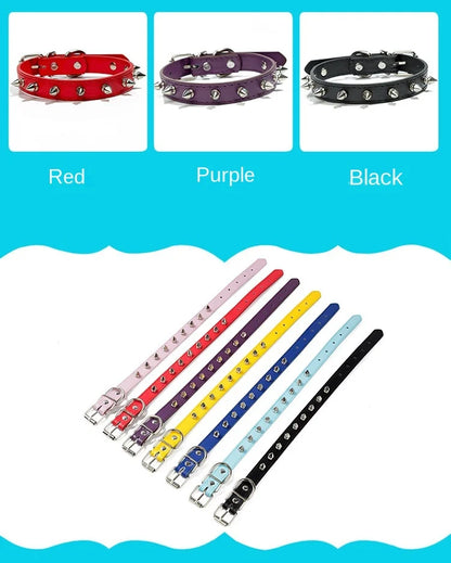 Harp Spiked Studded Leather Dog Collars