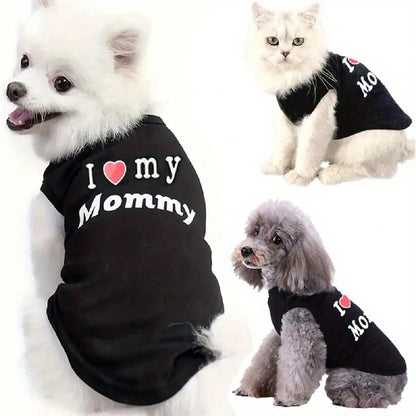 Dog Vest, "I Love My Daddy" Puppy T-Shirt, Summer Sleeveless Vest