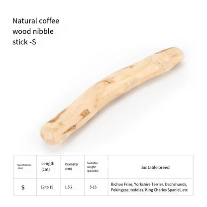 Coffee‑Shaped Wooden Dog Chew Toy – Durable Natural Wood for Tooth Pressure Relief