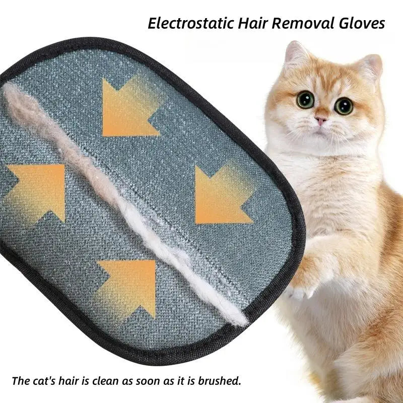 Pet Hair Remover Gloves Electrostatic for Cats Dogs, Reusable Washable