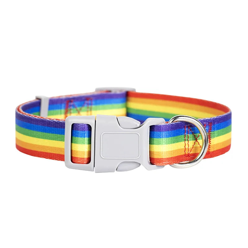 Rainbow Dog Rope Large Medium And Small, Traction Rope Snap On Pet Collar