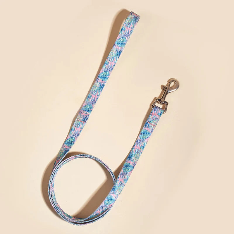Colorful Silk-Print Cat & Dogs Lead Rope Fashion Nylon Dog Leashes